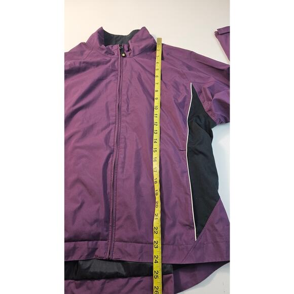 FootJoy Golf Windbreaker Full Zip Purple/Black Jacket M hidden zip pockets EUC - Picture 9 of 10